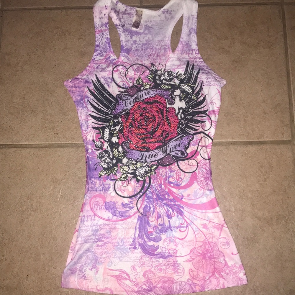 Rose Couture jeweled tank top